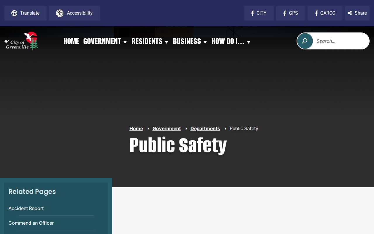 Greenville criminal records contact at the Department of Public Safety